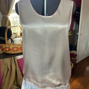 Vintage Diamond Tea Gown Satin Shell Blouse in Light pink